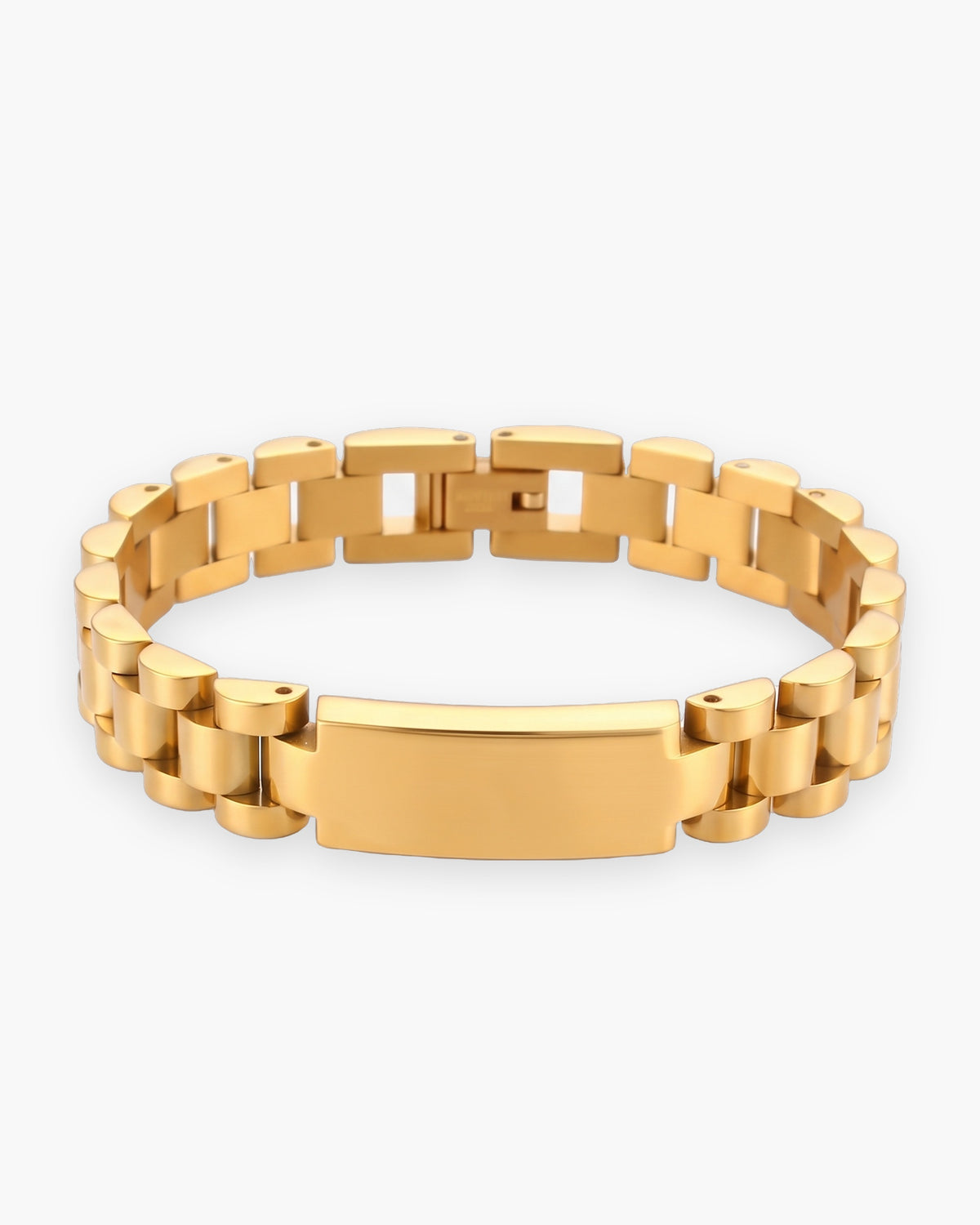 Atlas president link inlay bracelet in gold-tone stainless steel [c:gold]