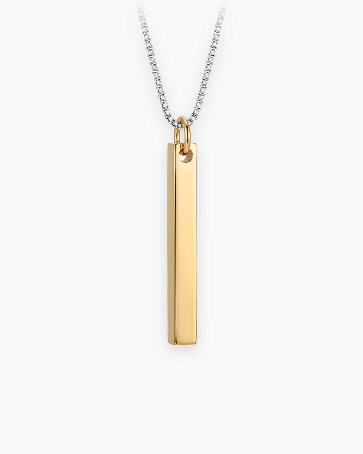 Atlas rectangular bar pendant necklace in gold-tone titanium steel [c:gold]