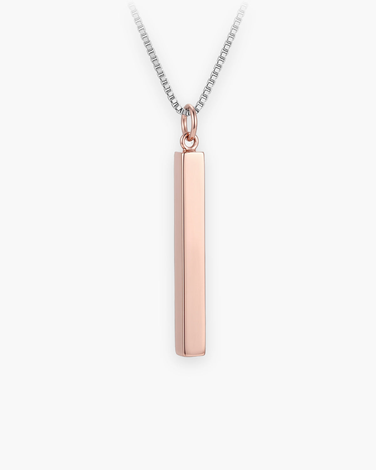 Atlas rectangular bar pendant necklace in rose gold-tone titanium steel [c:rosegold]