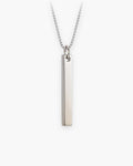 Atlas rectangular bar pendant necklace in silver-tone titanium steel [c:silver]