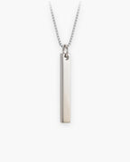 Atlas rectangular bar pendant necklace in silver-tone titanium steel [c:silver]