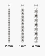 Atlas Rolo Chain widths 2 to 4 mm shown at true scale [u:mm]