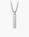 Atlas Roman numeral bar necklace in silver-tone titanium steel [c:silver]