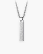 Atlas Roman numeral bar necklace in silver-tone titanium steel [c:silver]