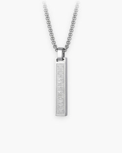 Atlas Roman numeral bar necklace in silver-tone titanium steel [c:silver]
