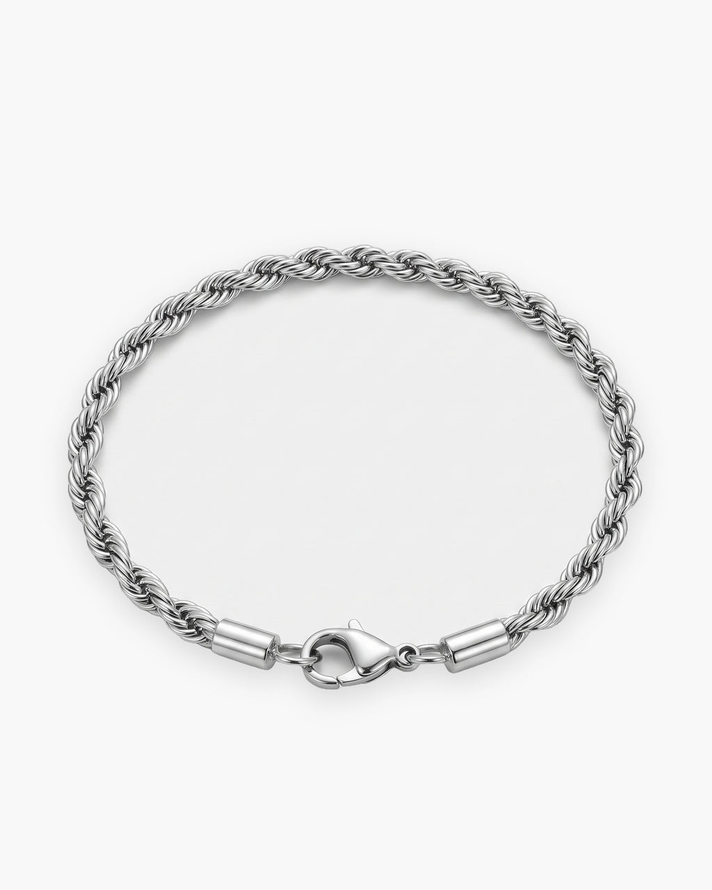Atlas rope chain bracelet in silver stainless steel [c:silver]