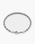 Atlas rope chain bracelet in silver stainless steel [c:silver]