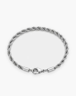 Atlas rope chain bracelet in silver stainless steel [c:silver]