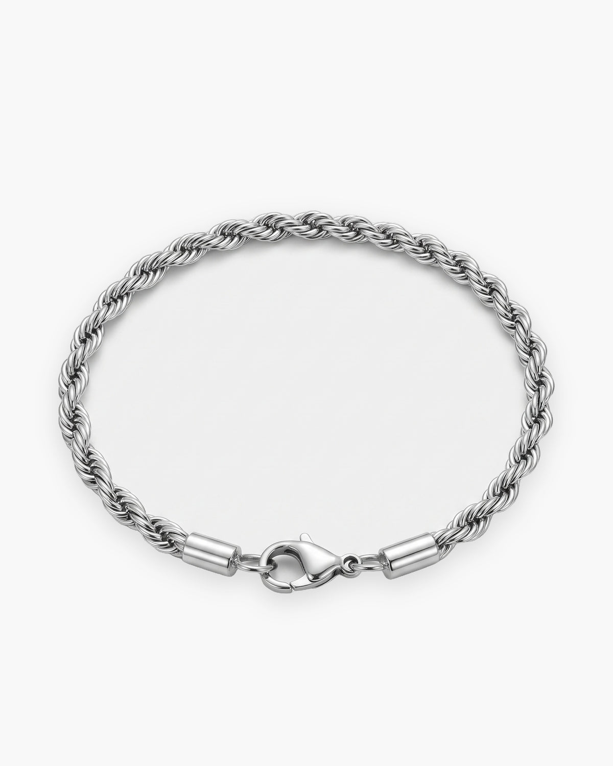 Atlas rope chain bracelet in silver stainless steel [c:silver]