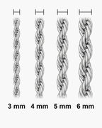 Atlas rope chain bracelet actual widths 3 mm, 4 mm, 5 mm, 6 mm [u:mm]