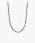Atlas rope chain necklace in silver titanium steel [c:silver]