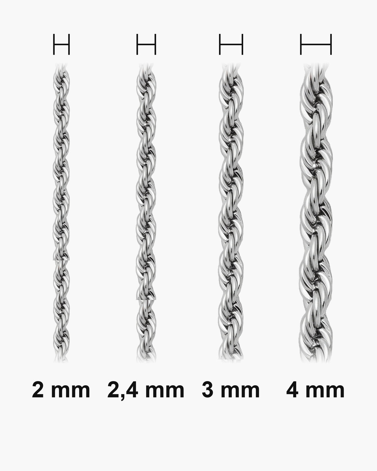 Atlas chain widths at true scale [u:mm]
