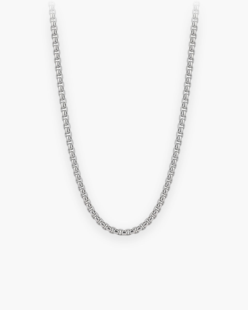 Atlas round box chain in silver titanium steel [c:silver]
