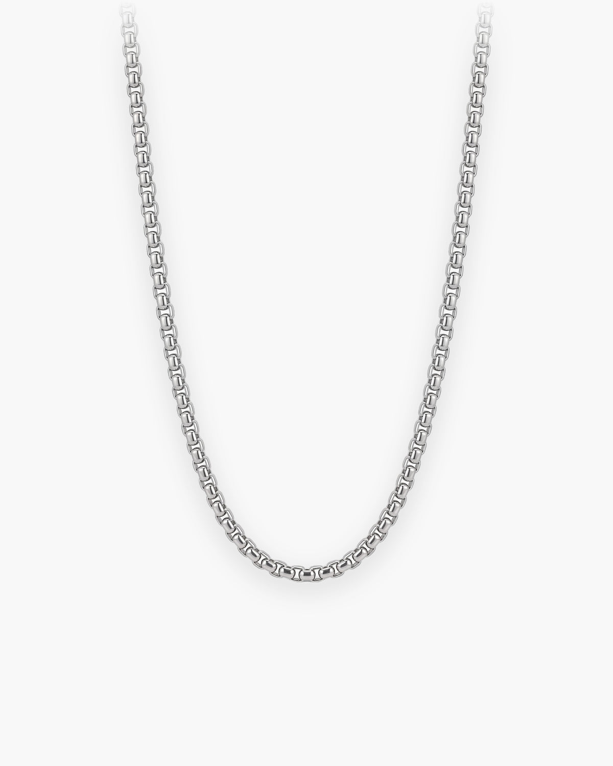 Atlas round box chain in silver titanium steel [c:silver]