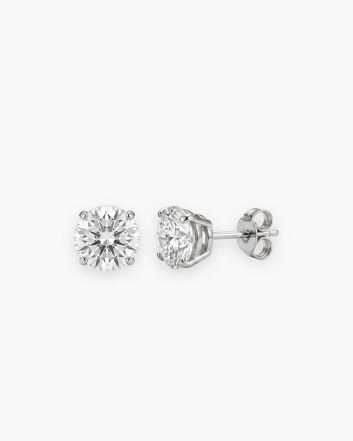Boucles d'oreilles homme clous en zircon rond, acier inoxydable