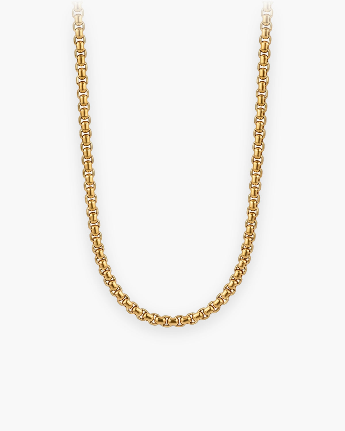 Atlas rounded box chain in gold-tone stainless steel [c:gold]