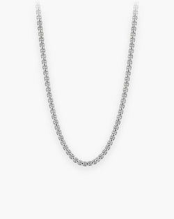Atlas rounded box chain in silver-tone stainless steel [c:silver]