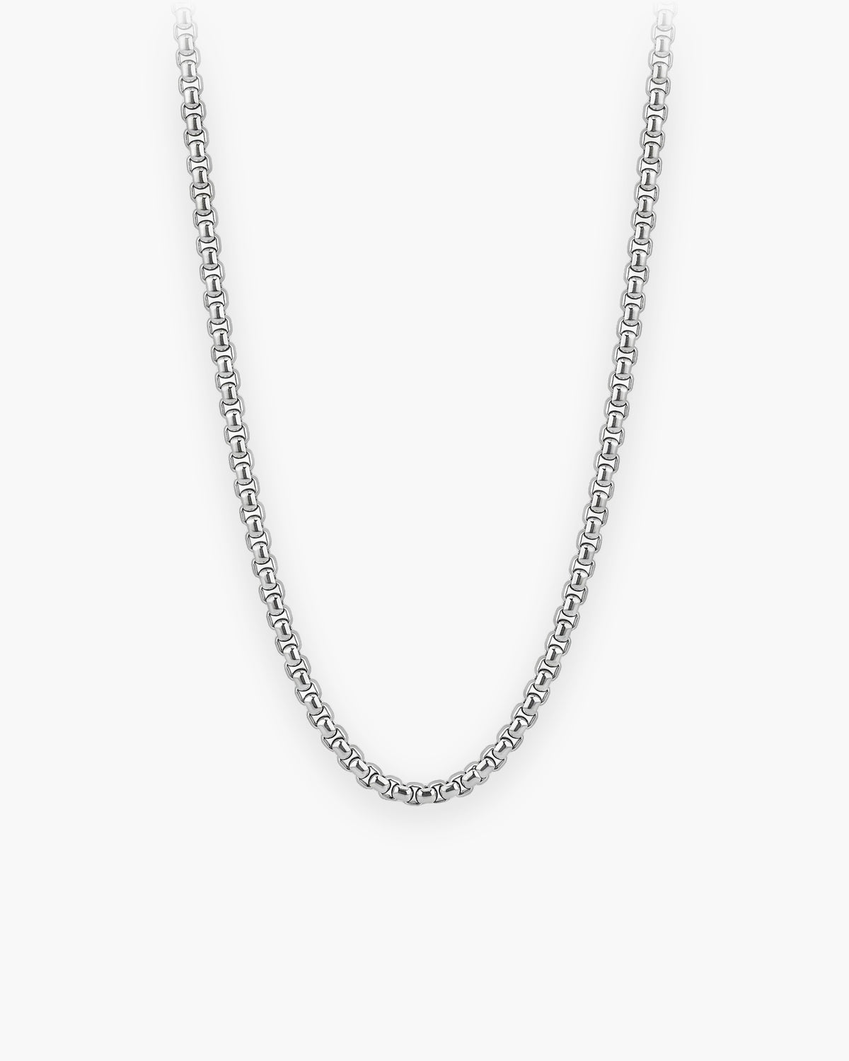 Atlas rounded box chain in silver-tone stainless steel [c:silver]