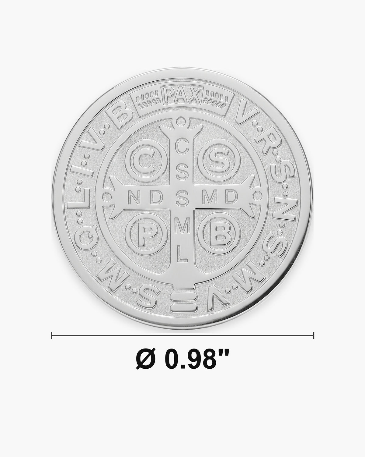 Atlas Saint Benedict medal diameter 0.98 inch [u:in]