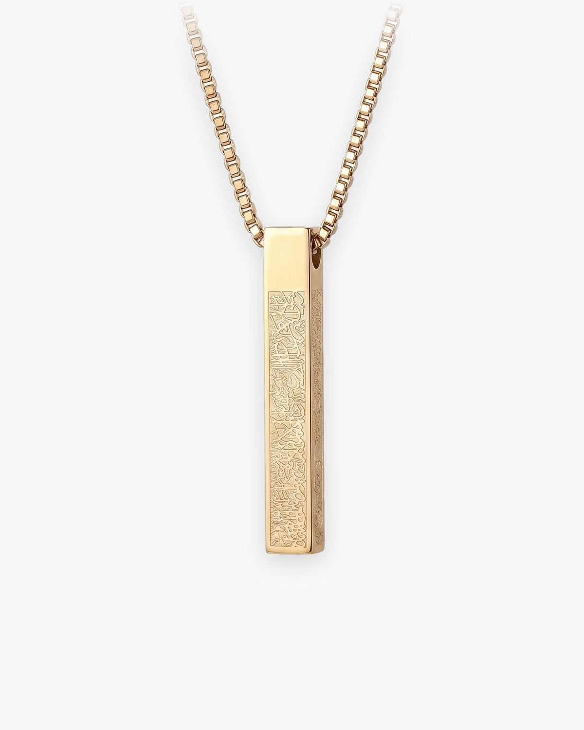 Atlas script bar pendant necklace in gold-tone titanium steel [c:gold]