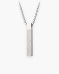 Atlas script bar pendant necklace in silver-tone titanium steel [c:silver]