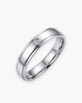 Atlas single cubic zirconia band in silver-tone stainless steel [c:silver]