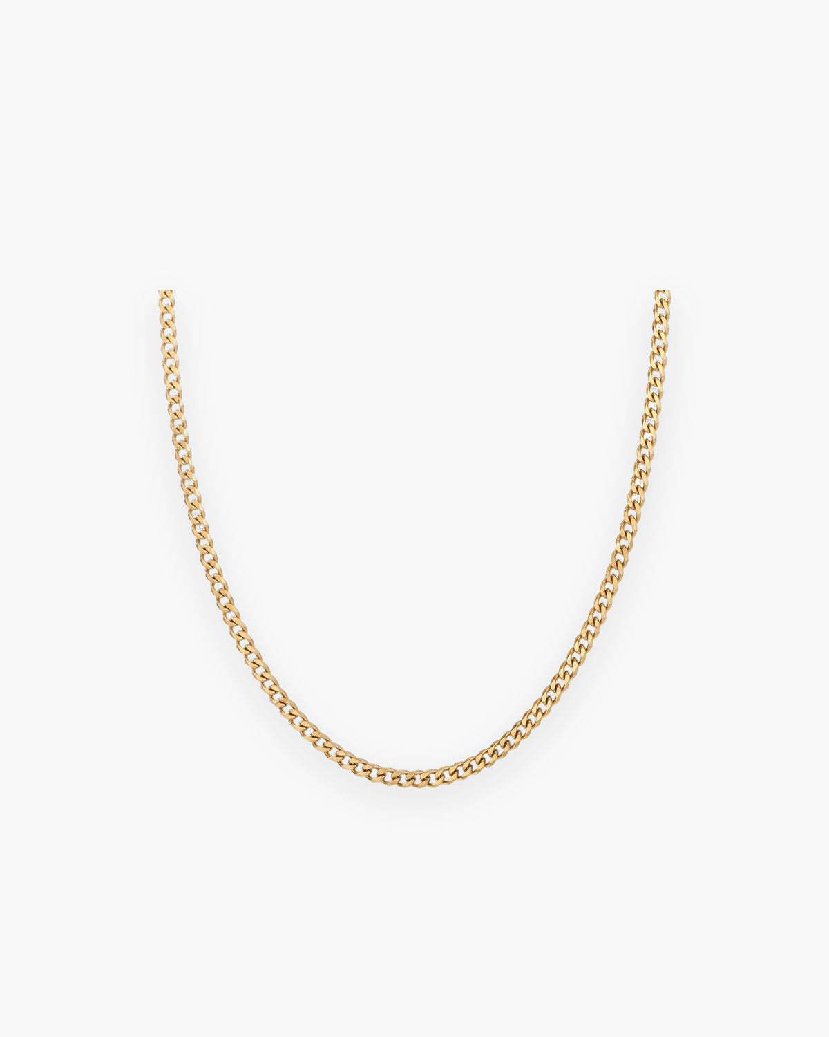Atlas slim 3 mm Cuban chain in gold-tone stainless steel [c:gold]