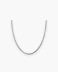 Atlas slim 3 mm Cuban chain in silver stainless steel [c:silver]