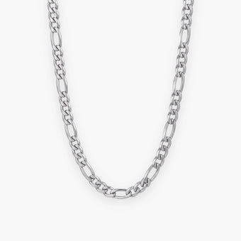 Chaîne homme maille Figaro fine en acier inoxydable, cou ou poignet