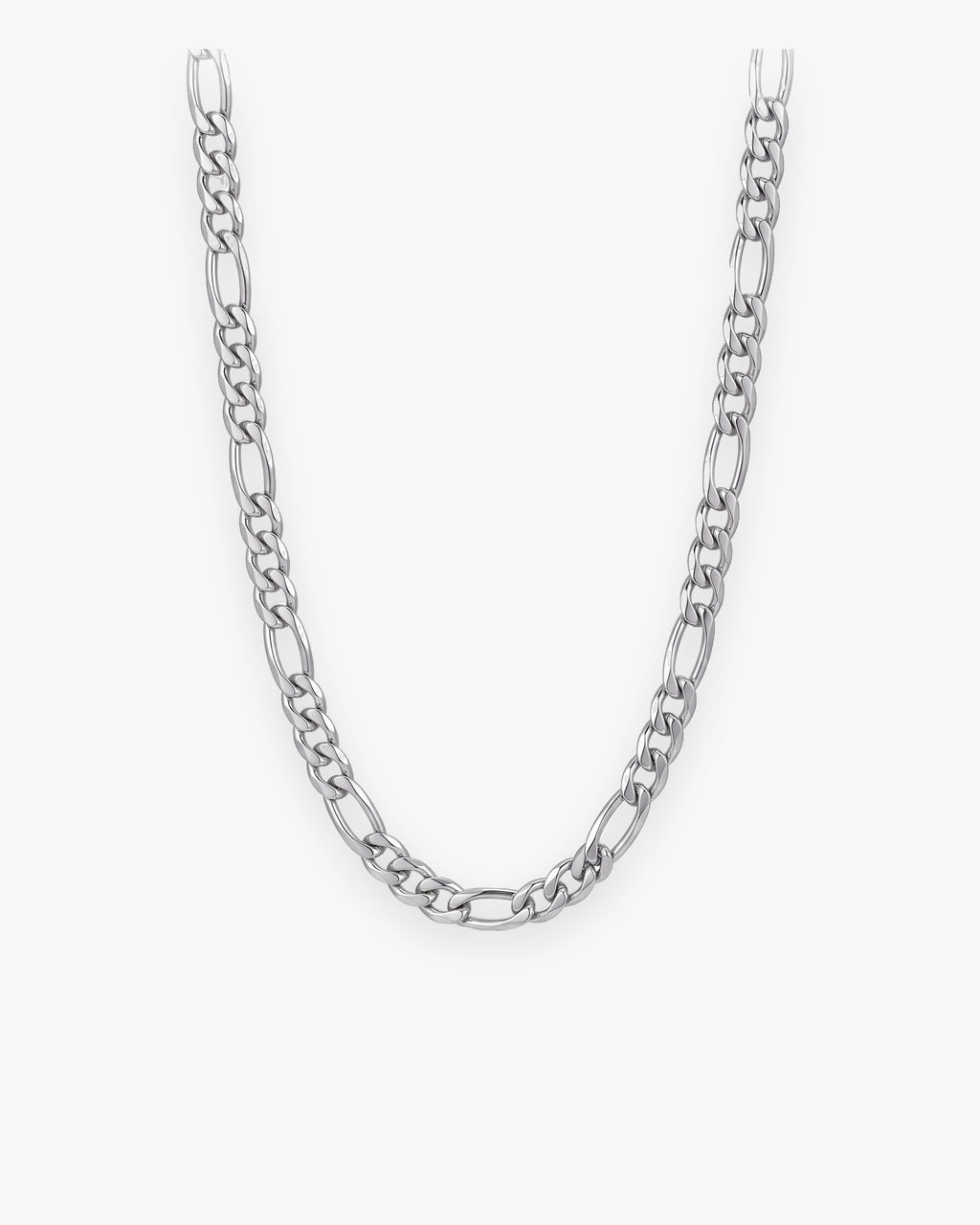 Atlas slim Figaro chain in silver-tone stainless steel [c:silver]