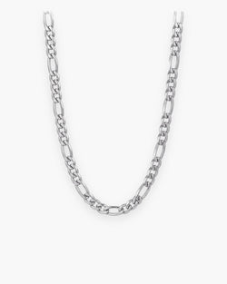 Atlas slim Figaro chain in silver-tone stainless steel [c:silver]