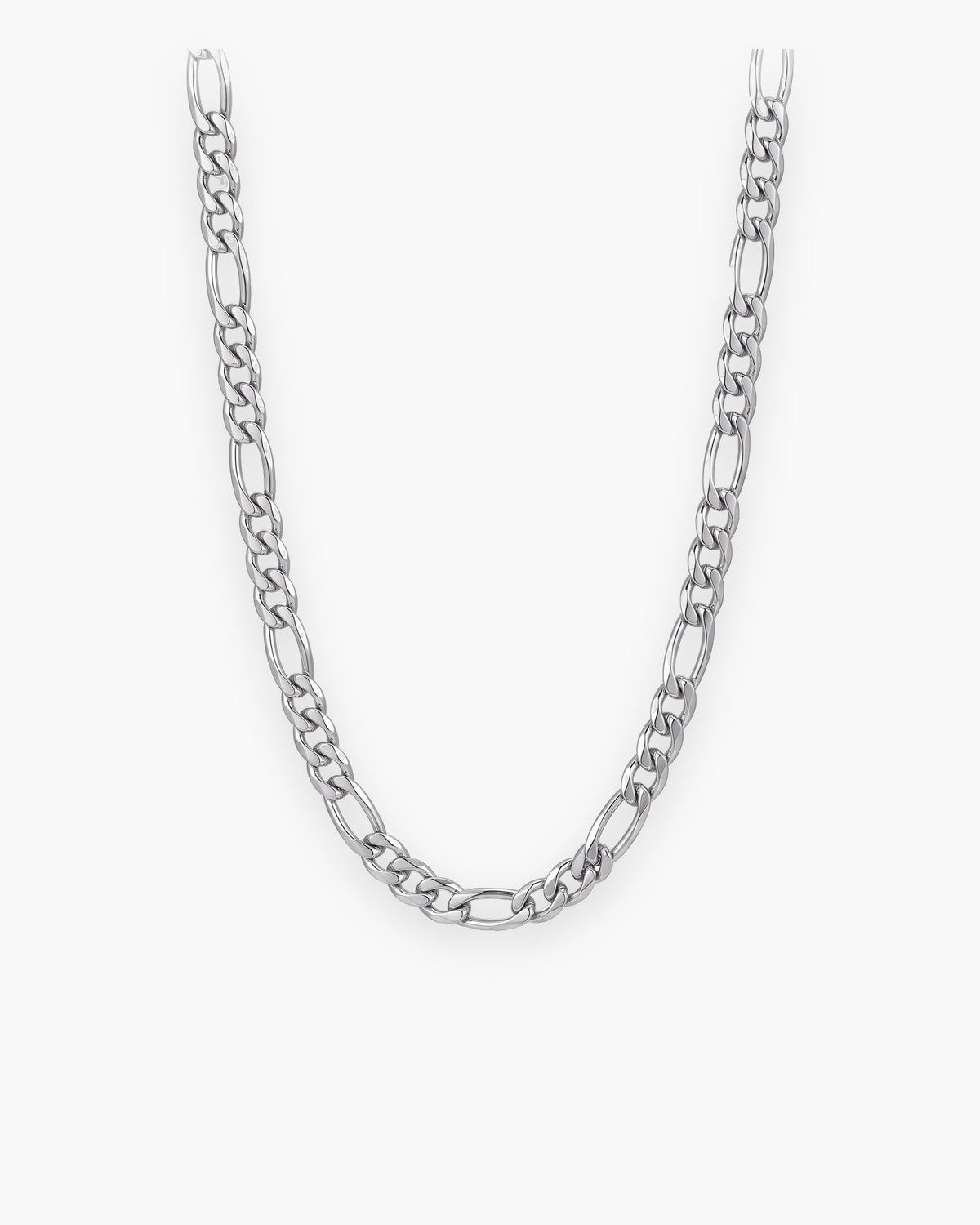 Atlas slim Figaro chain in silver-tone stainless steel [c:silver]