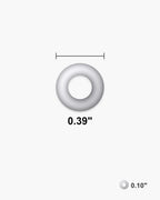 Atlas slim hoop earring dimensions: 0.39 inch across, 0.10 inch thick [u:in]
