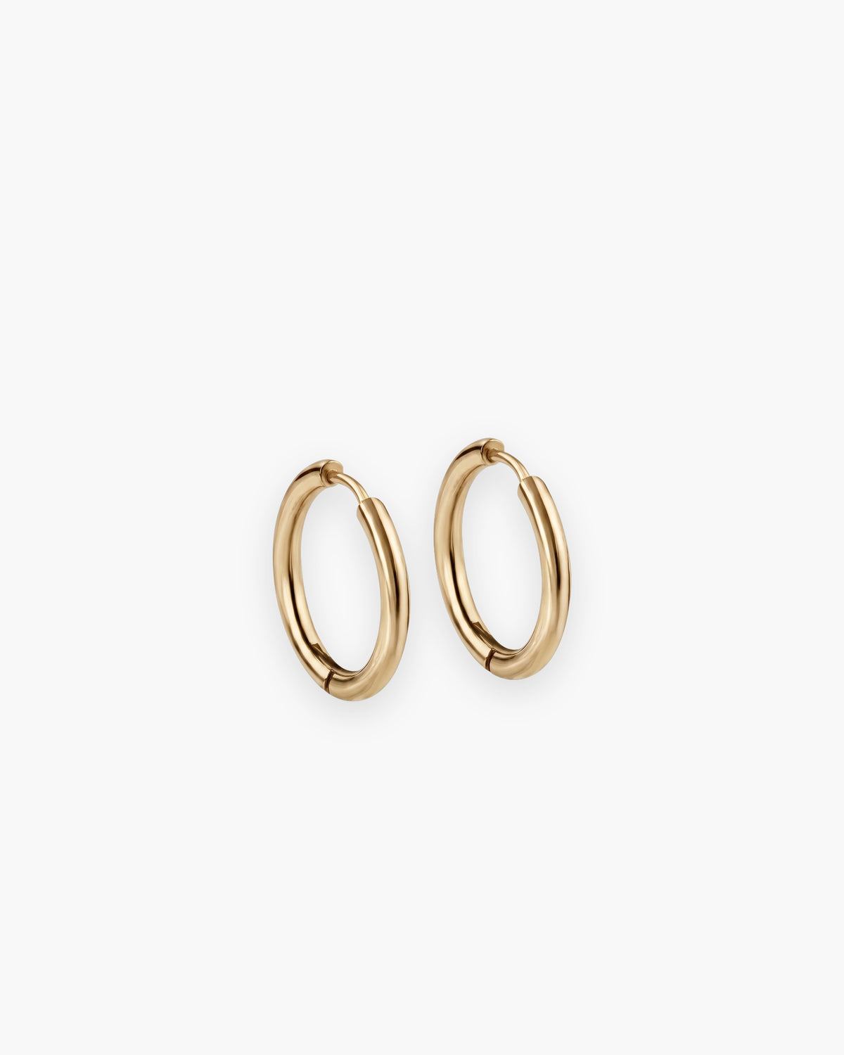 Atlas slim hoop earrings in gold-tone stainless steel [c:gold]