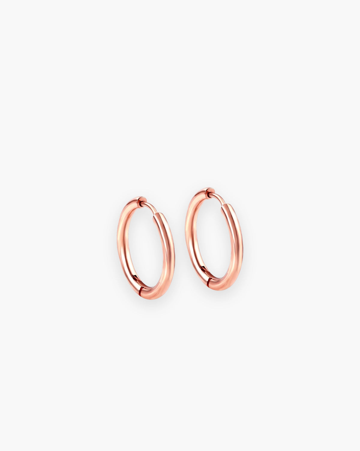 Atlas slim hoop earrings in rose gold-tone stainless steel [c:rosegold]
