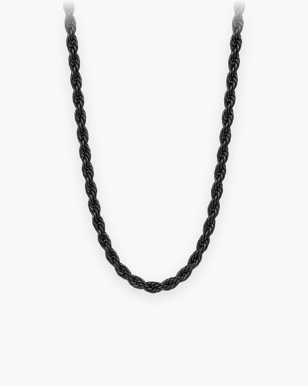 Atlas spiral rope chain in black stainless steel [c:black]