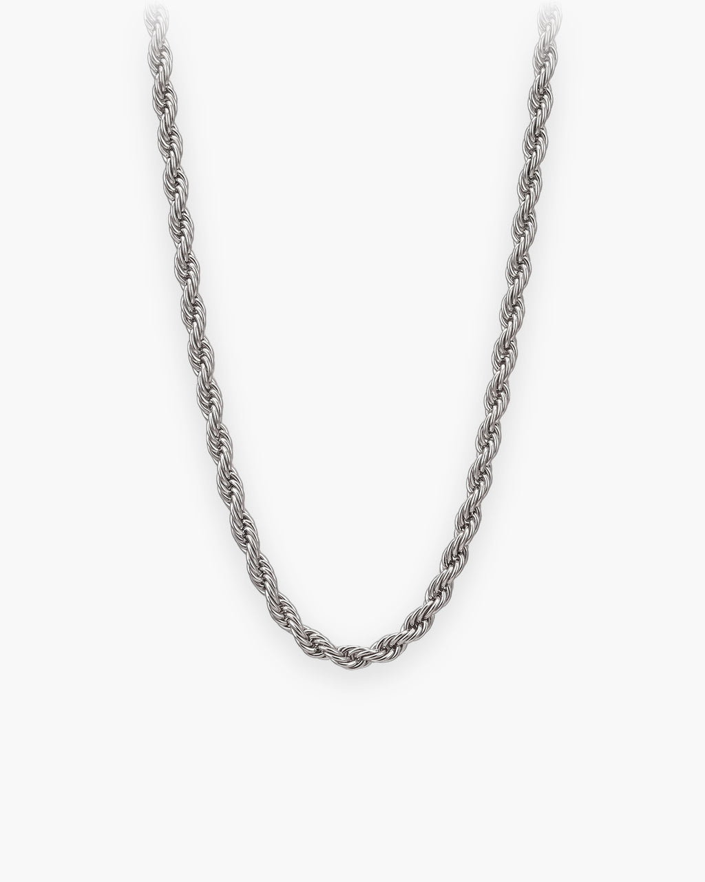 Atlas spiral rope chain in silver stainless steel [c:silver]