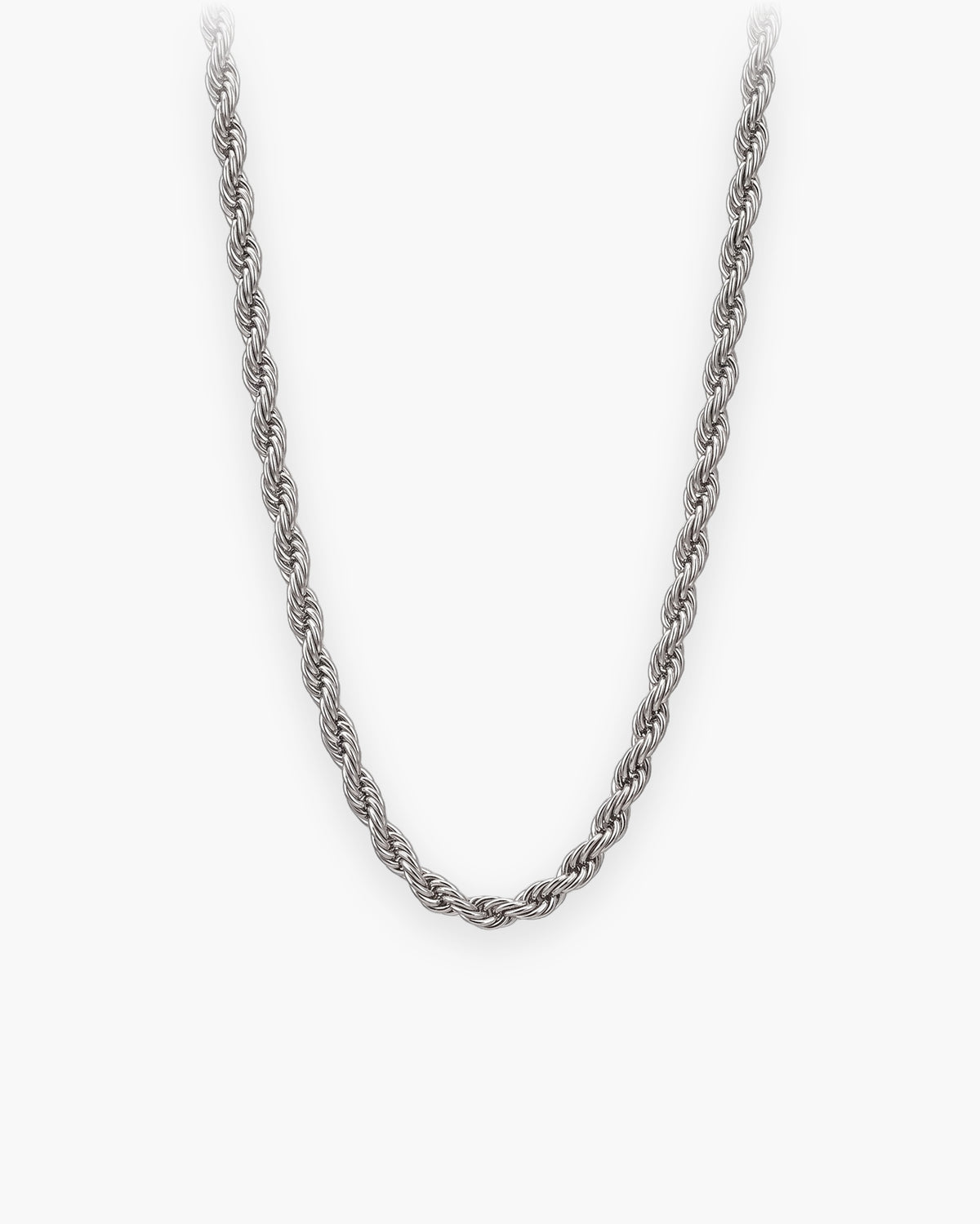 Atlas spiral rope chain in silver stainless steel [c:silver]