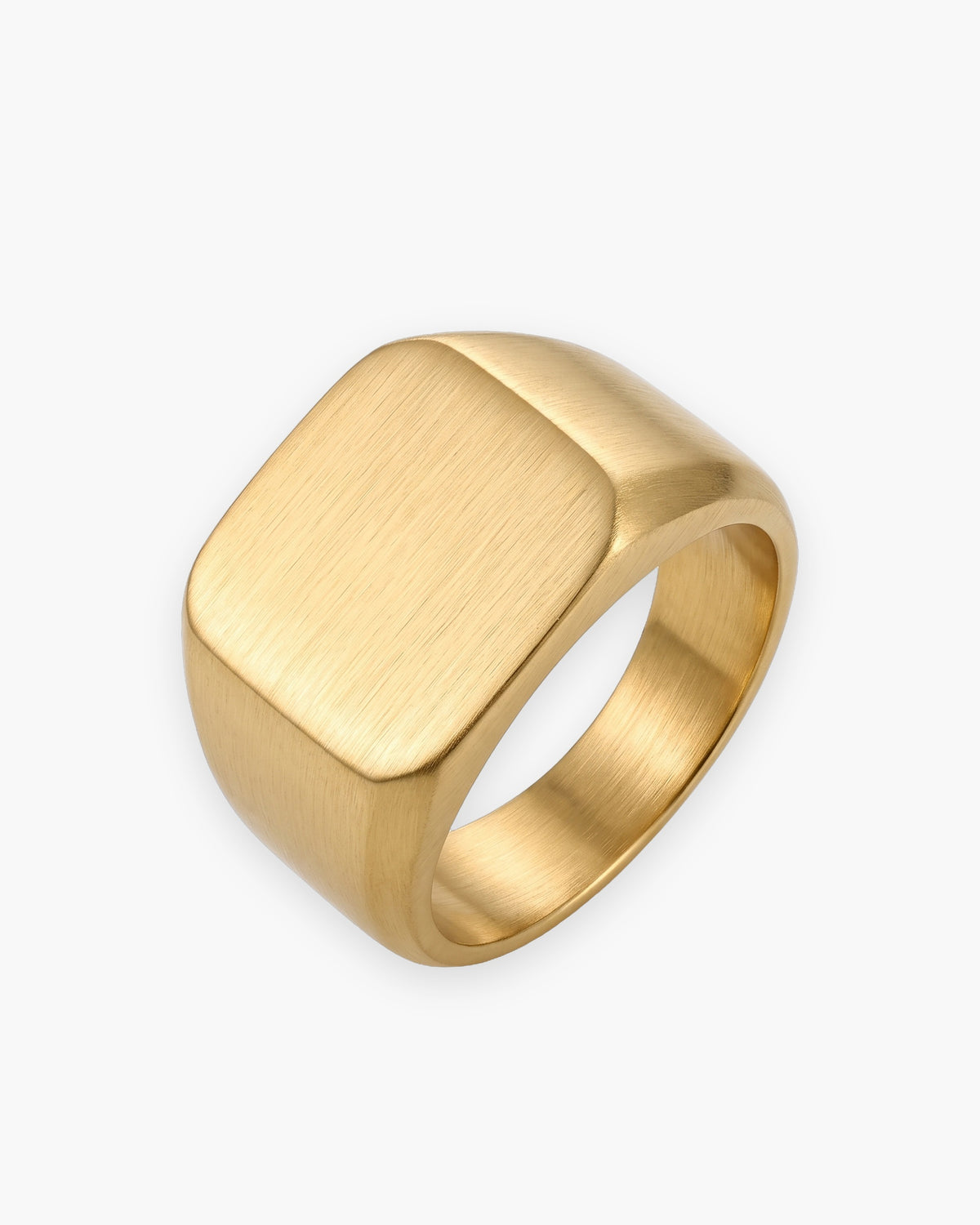 Atlas square signet ring in brushed gold-tone stainless steel [c:goldbrushed]