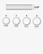 Atlas signet ring sizes US 6 to 9 with inner diameters and the 0.55 inch face [u:in]