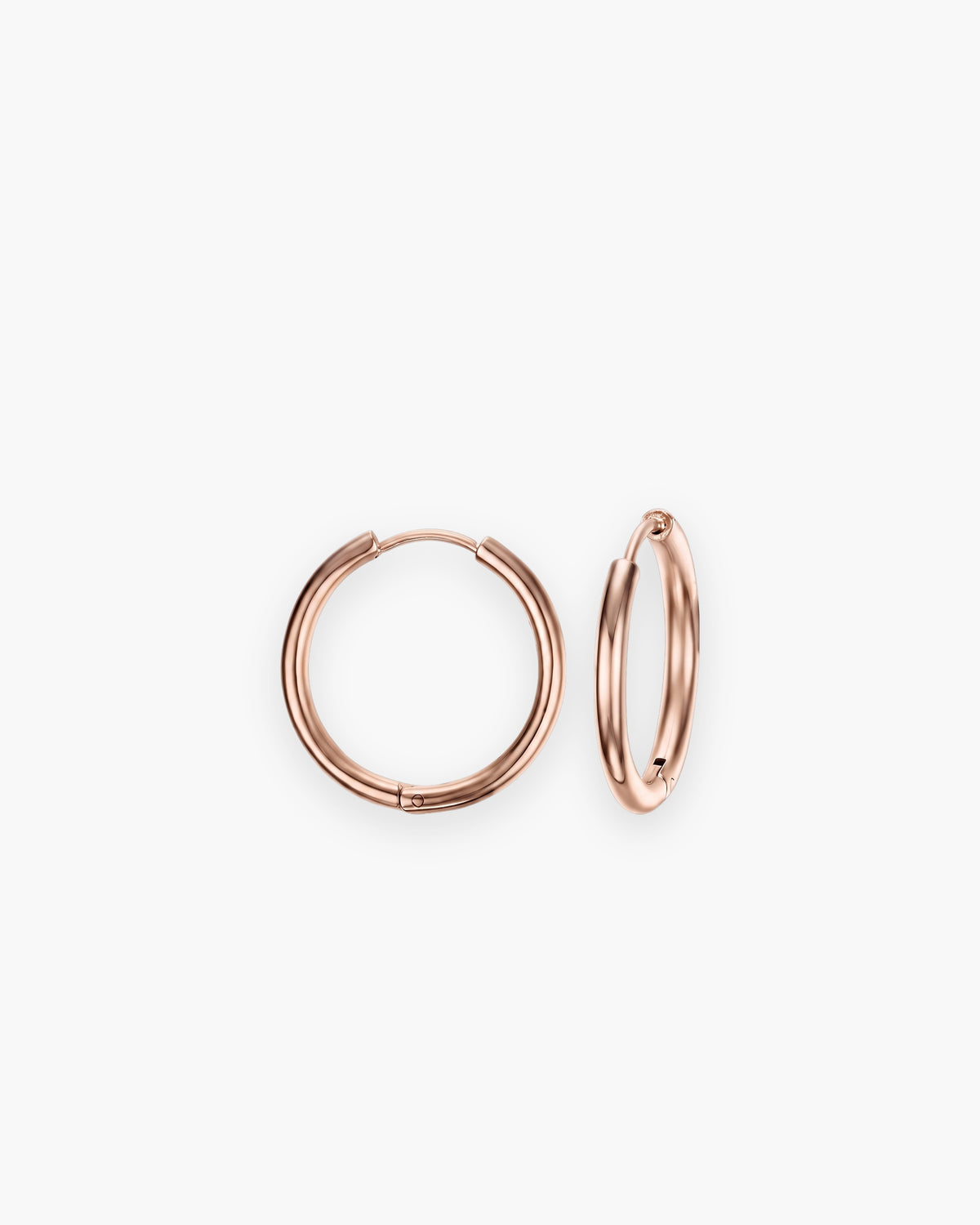 Atlas thin seamless hoop earrings in rose gold-tone stainless steel [c:rosegold]