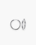 Atlas thin seamless hoop earrings in silver-tone stainless steel [c:silver]