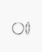 Atlas thin seamless hoop earrings in silver-tone stainless steel [c:silver]
