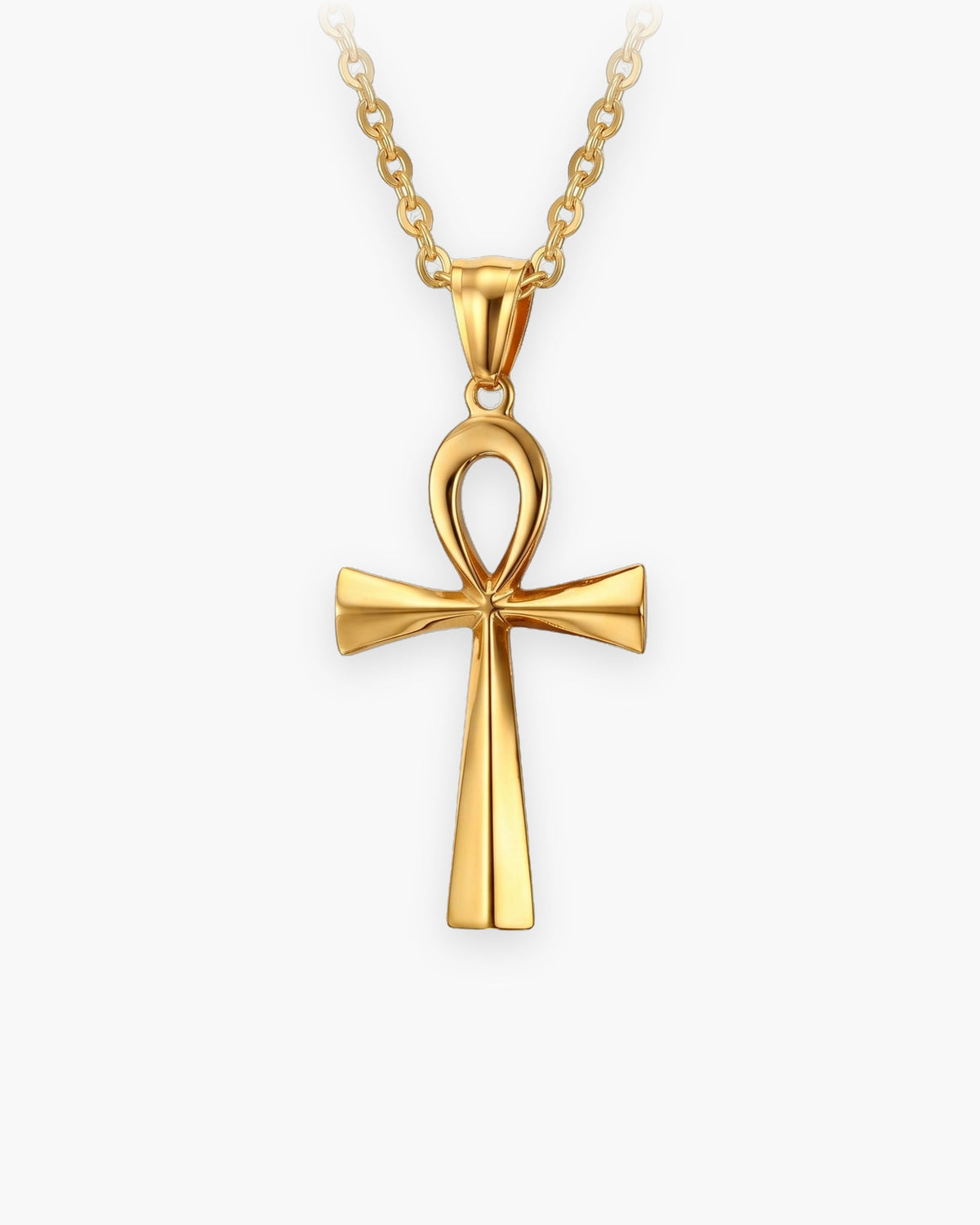 Atlas ankh cross pendant necklace in gold-tone titanium steel [c:gold]