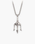 Atlas trident pendant necklace in silver-tone titanium steel [c:silver]