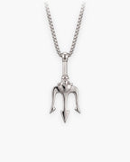 Atlas trident pendant necklace in silver-tone titanium steel [c:silver]