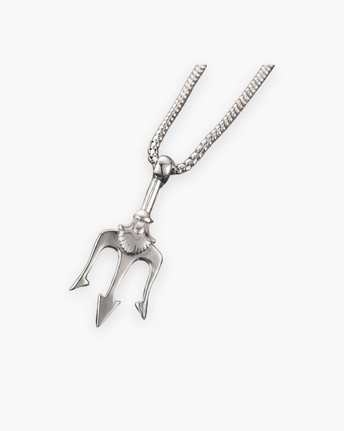 [orig] [hide] Atlas trident pendant necklace in silver titanium steel (remplacee 2026-10-15)