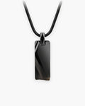 Atlas faceted pendant necklace in black tungsten carbide on a snake chain [c:black]
