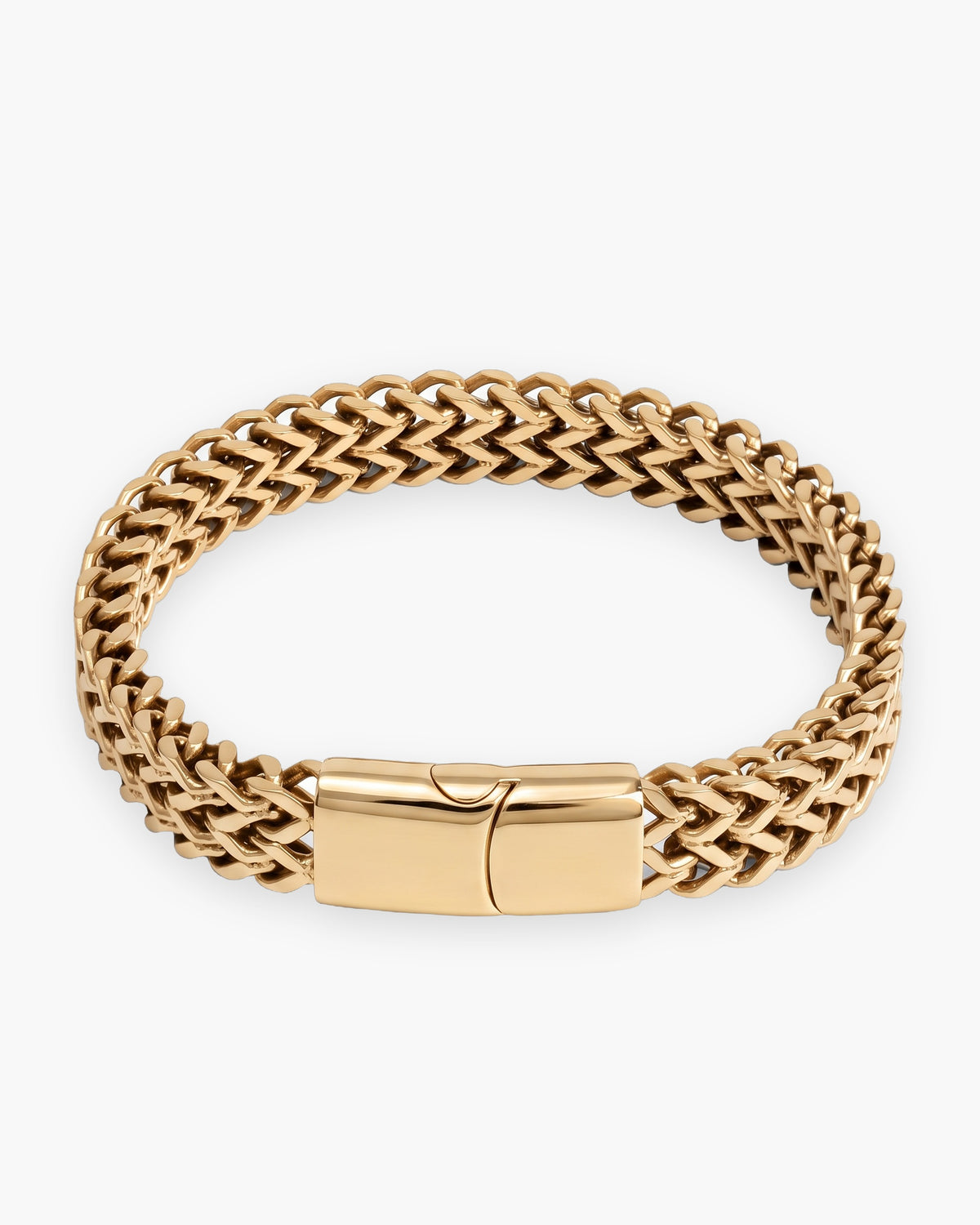 Atlas twin wheat chain bracelet in gold-tone stainless steel [c:gold]