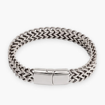Herren Weizenketten-Doppelarmband, Magnetverschluss